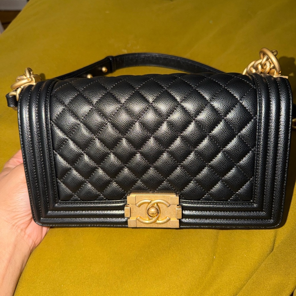 CHANEL Black Quilted Crossbody Bag with Gold Hardware